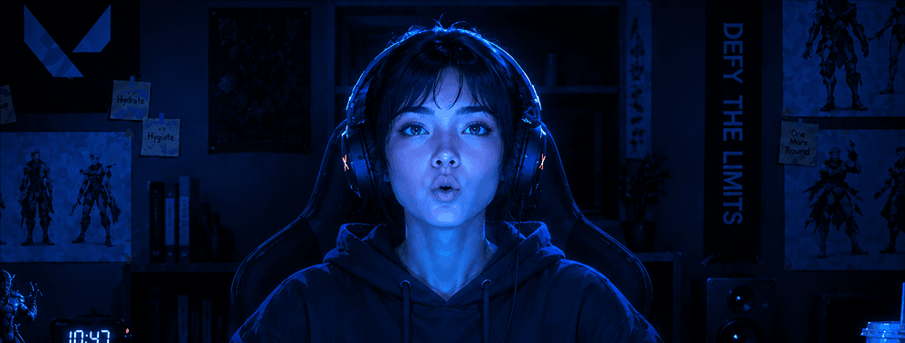 A calmer player under NeuroLight’s blue glow
