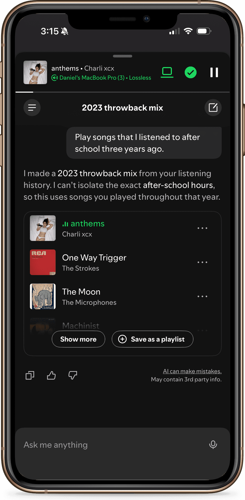 Talk to Spotify beta: the request